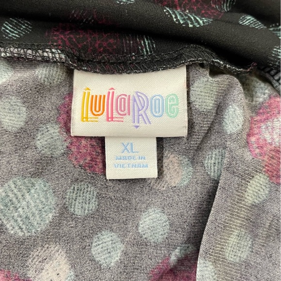 LuLaRoe Geometric Fold Over Waistband A Line Azure Blue Circle Skirt Women's XL - Picture 5 of 6